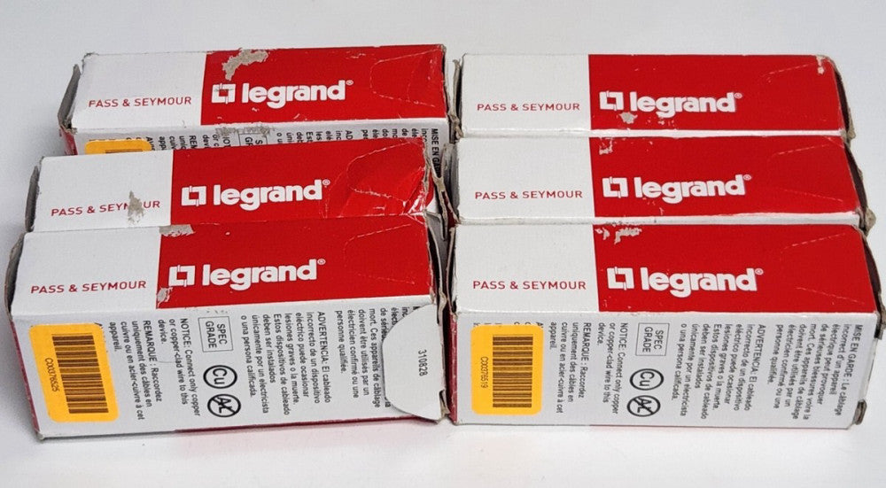 LOT OF 6 PASS SEYMOUR LEGRAND TR5352 GRY Duplex Tamper Resistant Receptacle