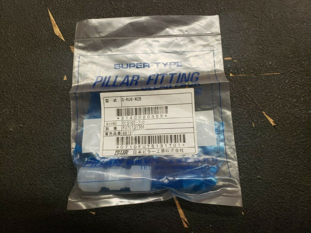 NEW, PILLAR, S-RU6-W2B, FITTING-TUBE; UNION REDUCING 1/4" X 6 MM