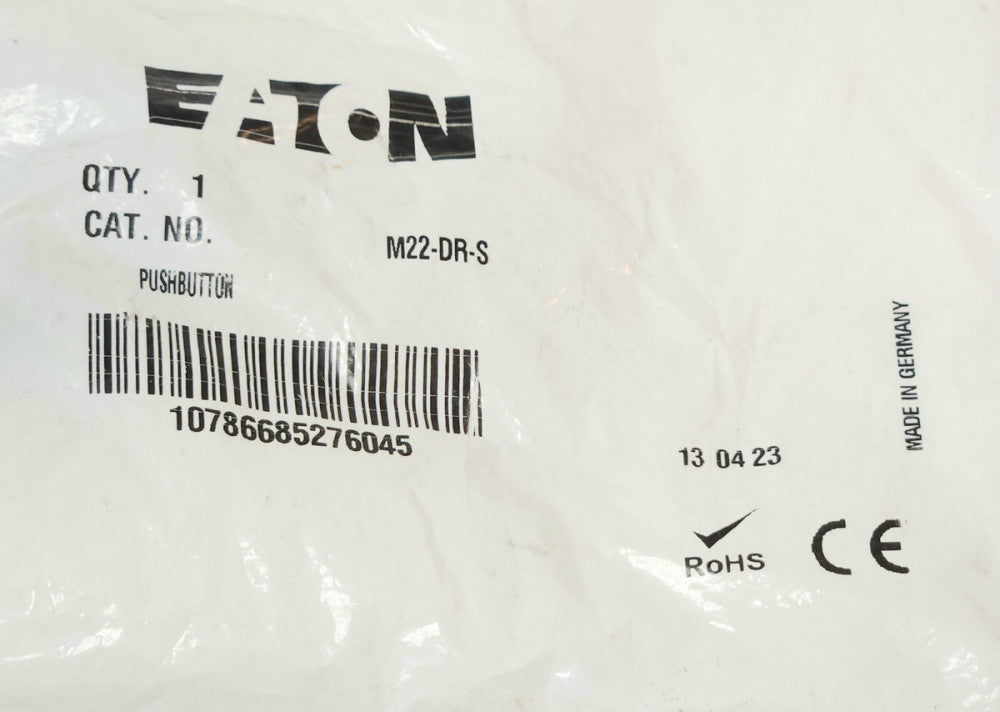 EATON M22 DR S BLACK Flush Head Pushbutton Operator with Latch