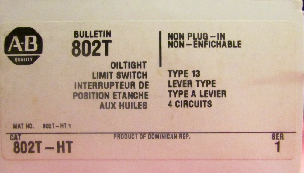 ALLEN BRADLEY 820T HT Type 13 Circuit Non Plug In Limit Switch