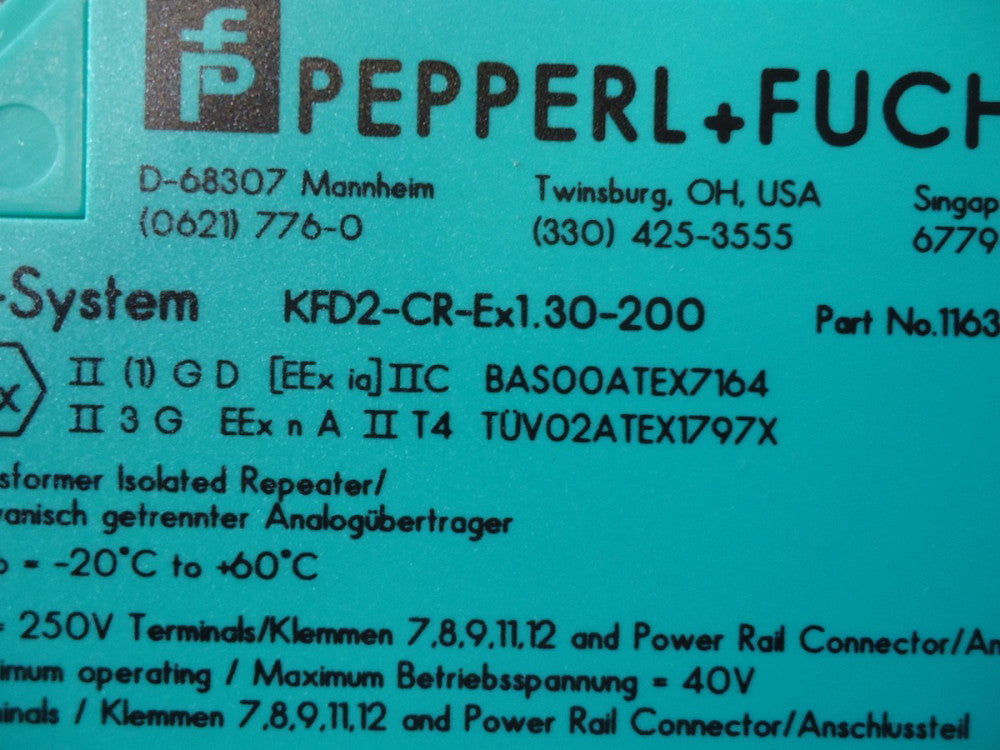KFD2-CR-EX1.30.200, Pepperl & Fuchs, Analog Input power transmitter, BRAND NEW!