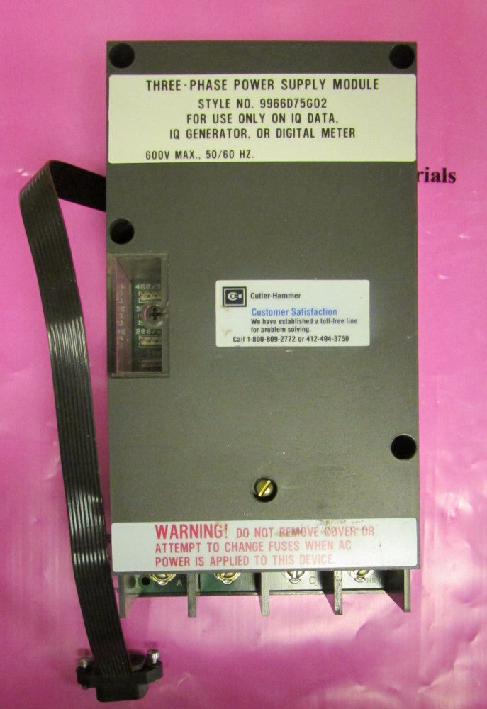 CUTLER HAMMER IQDATA Relay Meter Three Phase Power Supply 9966D75G02