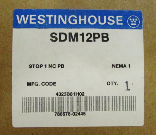WESTINGHOUSE SDM12PB 1 NC STOP Push Button Enclosure Station 4323B81H02