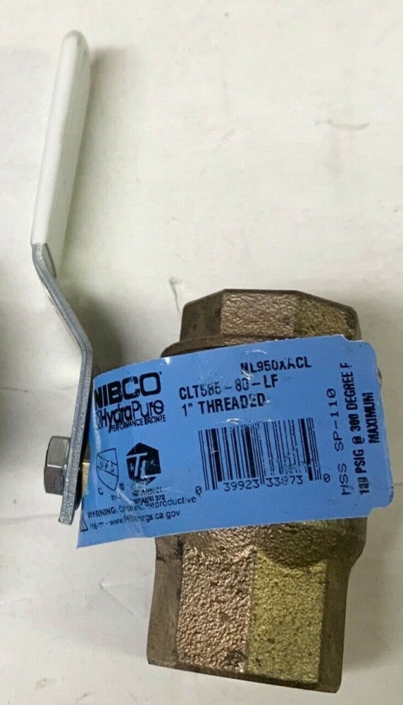 NIBCO Hydra Pure CLT585 80 LF 1'' Threaded Bull Valve NL950XAUL 600 CWP LT585