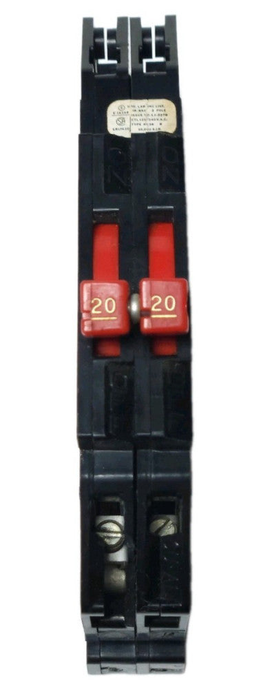 ZINSCO SYLVANIA GTE RC38AL Duplex 20 AMP RC38 Circuit Breaker 120 240 VAC 20/20