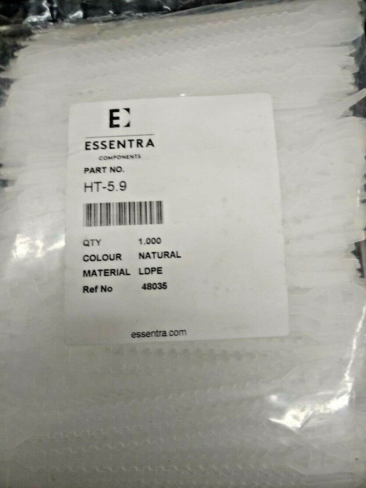 New, Essentra Components, HT-5.9, Cable Ties, Tie Wrap Polyethylene Natural 36mm