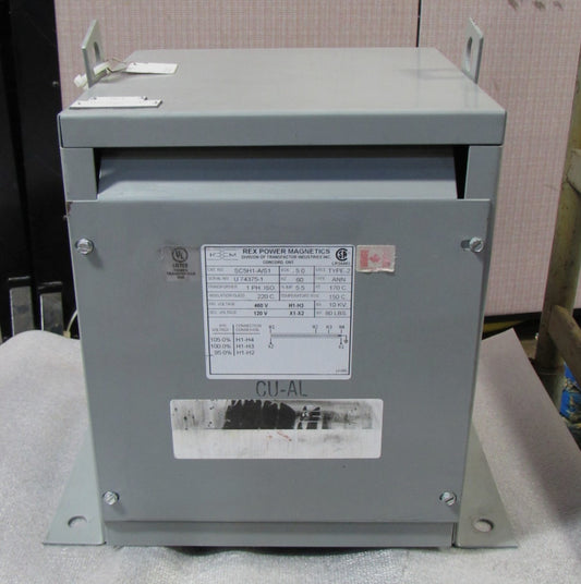 Rex Transformer SC5H1-A/S1 1Ph 5 Kva 460V Pri 120V Sec - Used