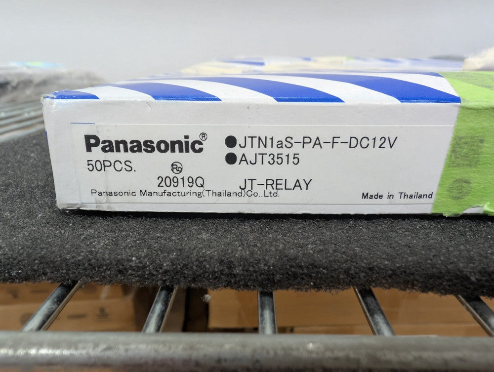 New, Panasonic, JTN1AS-PA-F-DC12V, RELAY GEN PURPOSE SPST 30A 12V - Lot of 57pcs