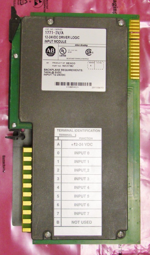 ALLEN BRADLEY DRIVER LOGIC Series A 12-24 V DC Input Module 1771 IV
