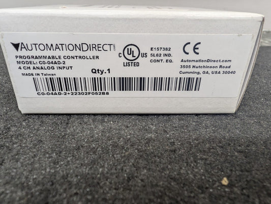 New, Automation Direct, CO-04AD-2, 4-CH 4-CHANNEL CLICK ANALOG INPUT MODULE 24VD