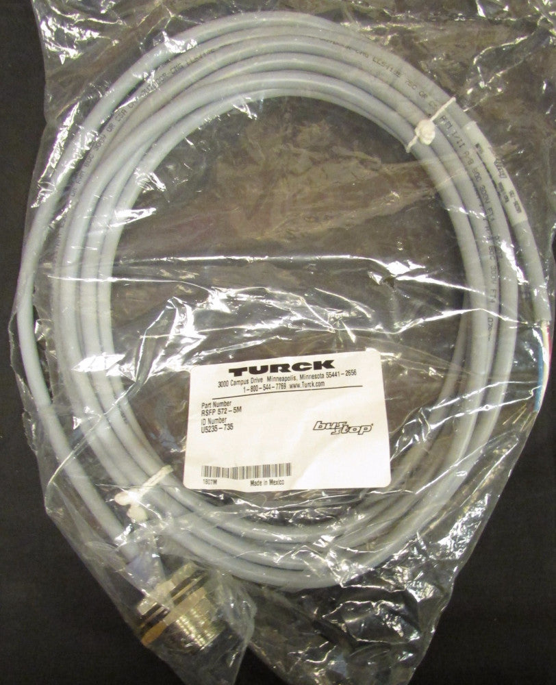 TURCK RSFP 572 5M Bus Stop 5 Pin 3 Meter Male Plug Cable