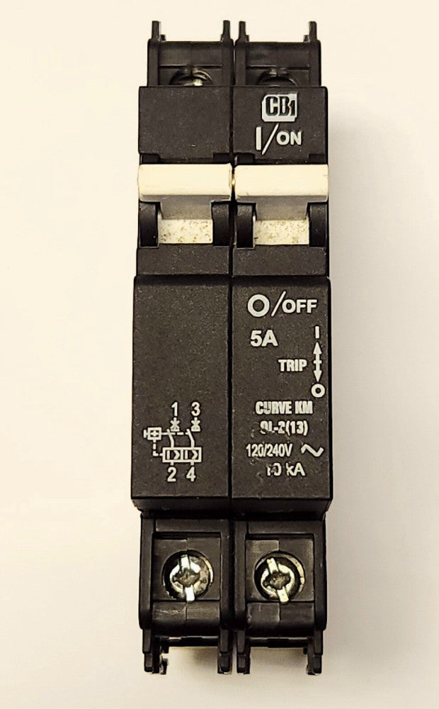 CBI QL28KM05 QL-2 13 DM KM 5A 2 Pole 5 AMP Circuit Breaker GB1408.2