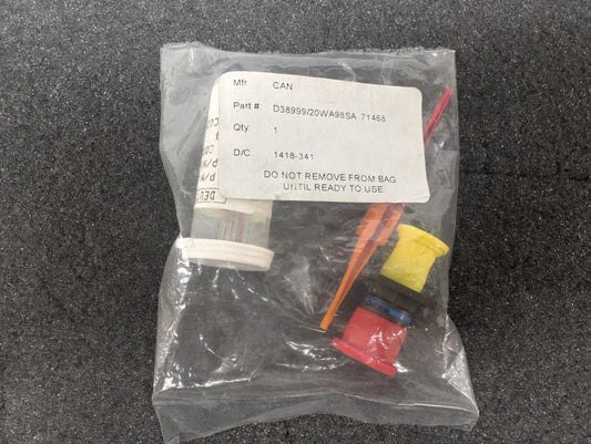 New, ITT/Cannon, D38999/20WA98SA, CONN RCPT FMALE 3POS GOLD CRIMP