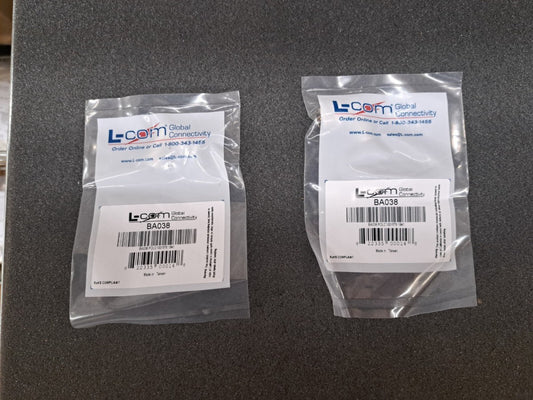 New, L-Com, BA038, Coaxial 75 Ohm Right Angle Adapter BNC, Sold as a lot of 2pcs
