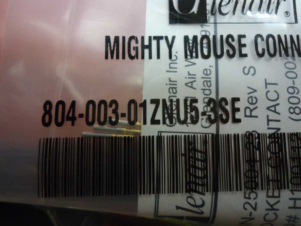 804-003-01ZNU5-3SE Glenair Receptical 3-pin 804 in-line E-key blk NEW!