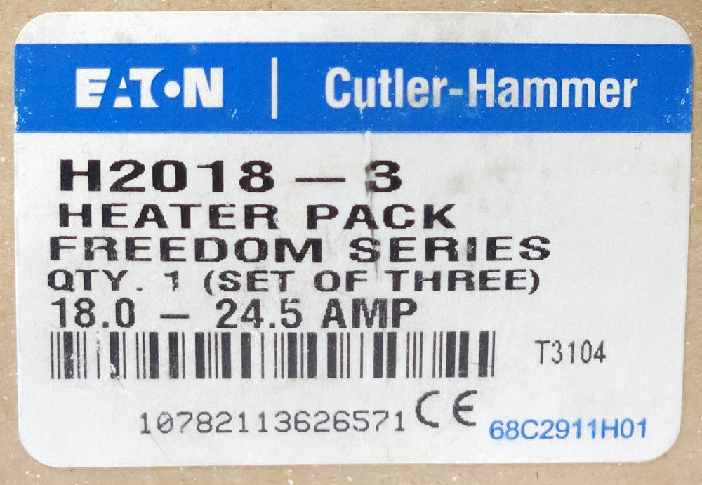 EATON CUTLER HAMMER H2018-3 Freedom Series Heater PACK H2018 3 18.0-24.5 AMP