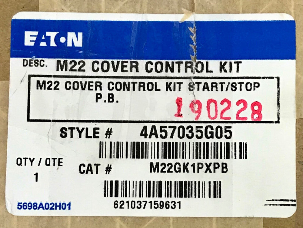 EATON CUTLER HAMMER M22GK1PXPB M22 Cover Control Kit START STOP Pushbutton Unit