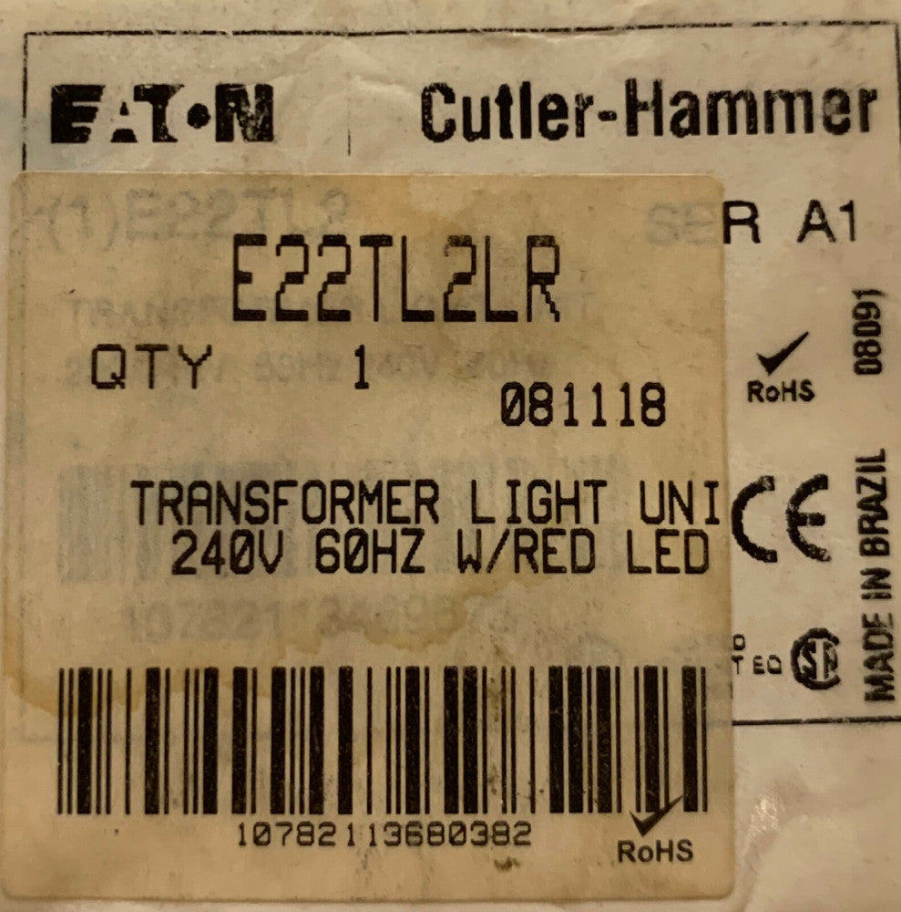 EATON CUTLER HAMMER E22TL2LR 240 V RED LED Transformer Light Module