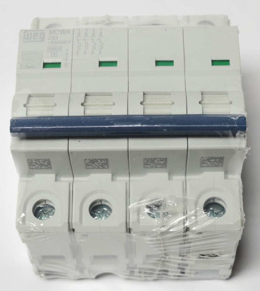 WEG MDWA C63 4 17308744 MINIATURE Circuit Breaker 4 Pole 63 AMP 230-400 VAC