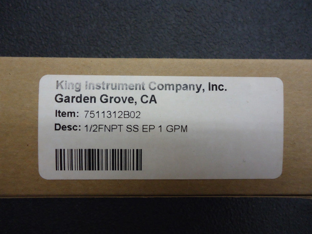 King 7511312B02 2.5" - Range 1 to 5 GPM; ±5% Accuracy; 2% Repeatability. New!