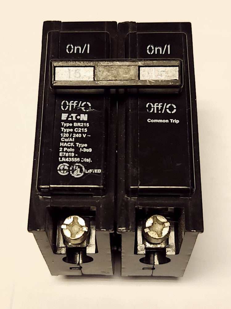 EATON CUTLER HAMMER BR215 C215 2 Pole 15 AMP Type BR Circuit Breaker
