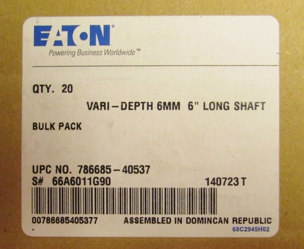 EATON CUTLER HAMMER 6MM 6" Long Vari Depth Rotary Shaft 66A6011G90