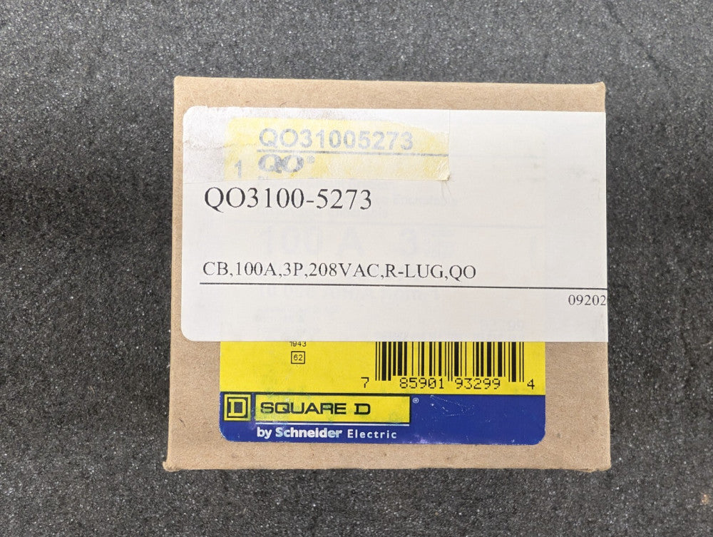 New, Schneider Electric, QO31005273, SQUARE D - CB 100A 3P 208VAC R-LUG
