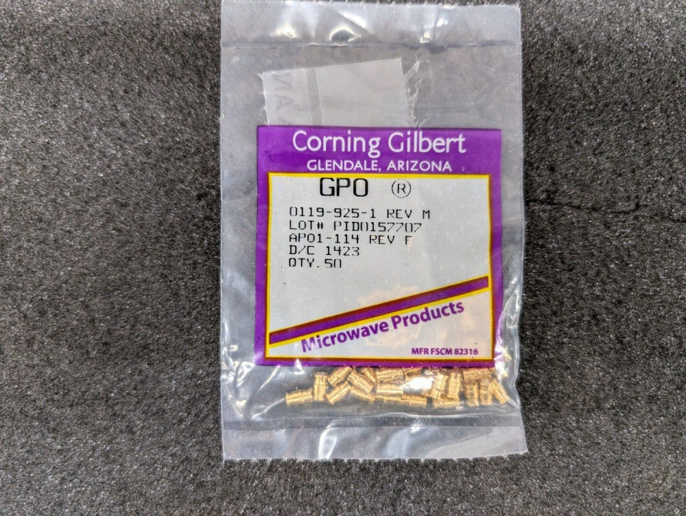 New, Corning Gilbert, 0119-925-1, STRAIGHT FEMALE DIRECT SOLDER .086 INCH