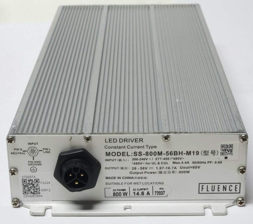 FLUENCE 72037 SS800M 56H M19 800 Watt LED DRIVER Input 200-480 VAC Output 28-56
