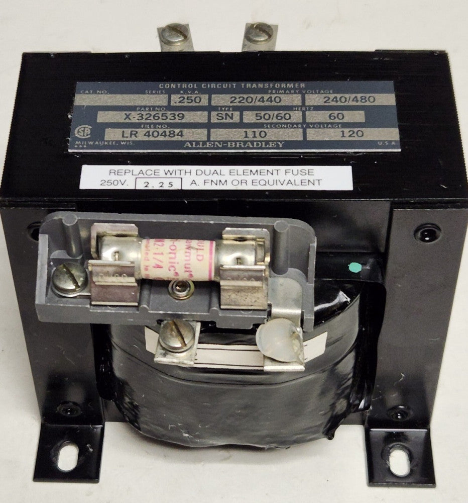 ALLEN BRADLEY 326536 Control Circuit Transformer .250 KVA Primary 220 240 480VAC