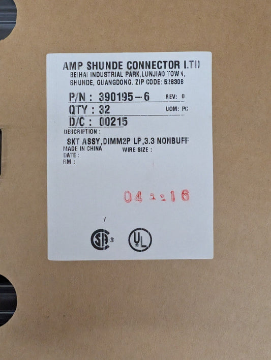 New, AMP/Tyco, 390195-6, 168 CONTACTS FEMALE, Connector - Sold Individually