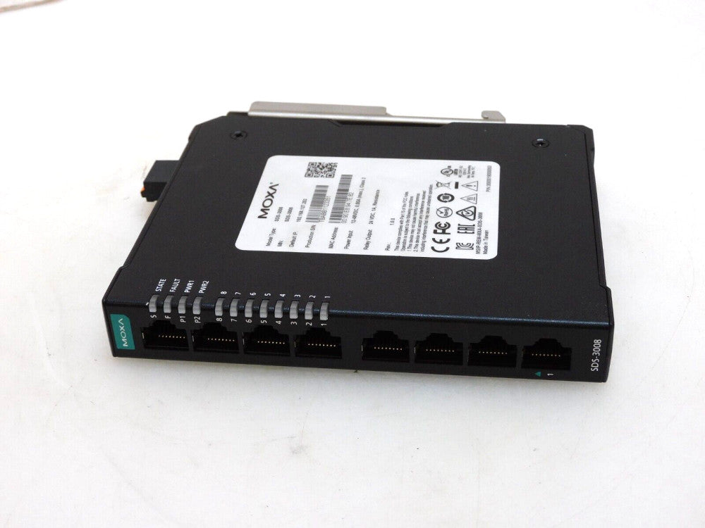 MOXA 3093019000053 INDUSTRIAL 8-PORT ETHERNET SWITCH 12-48VDC INPUTS SDS-3008