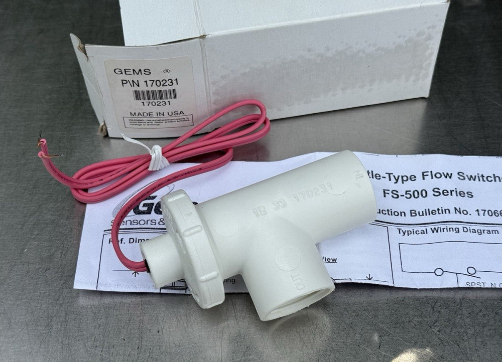 GEMS 170231 Shuttle Type Flow Switch FS-500 Series - 3/4" NPT - NEW