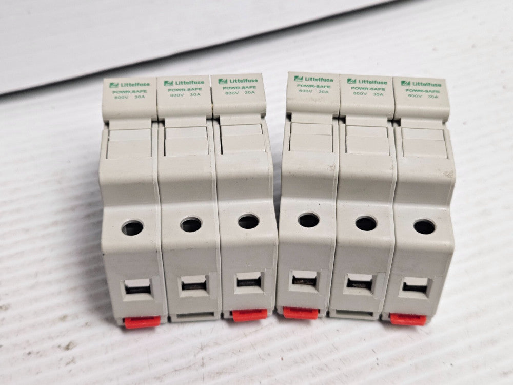 LOT OF 2 LITTELFUSE FUSE HOLDER LPSM-CH 600V 30 A AMP 3 POLE 3P - USED
