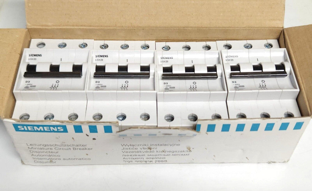 SIEMENS 5SX2 303-8 3 Pole 400 VAC D 3 Miniature Circuit Breaker 5SX23038
