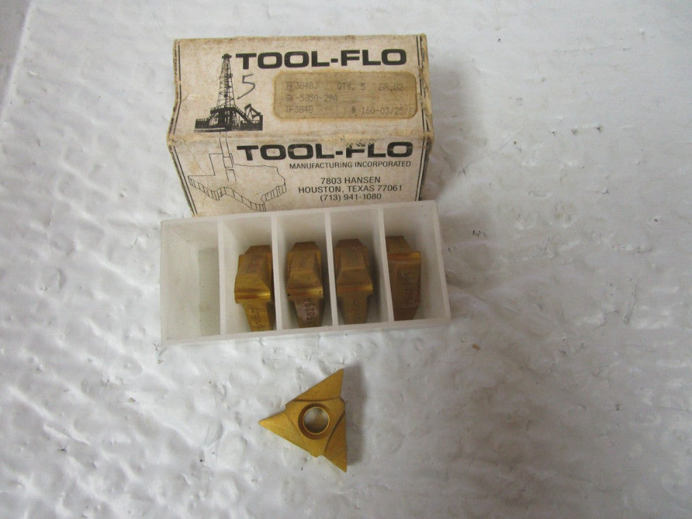 Lot Of 5 TOOL-FLO Carbide Inserts SK-5850-29A GR.G2 TF3848J