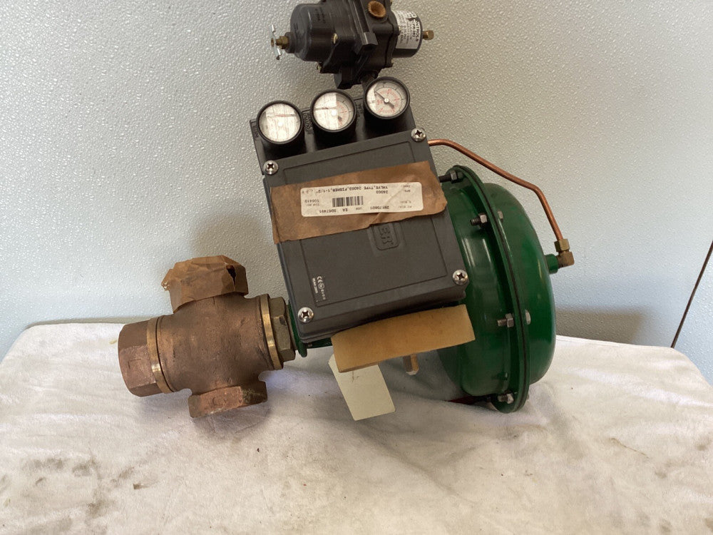 Baumann Fisher Valve Positioner 24M23 Acuator, Regulator, And 1 1/2” Valve
