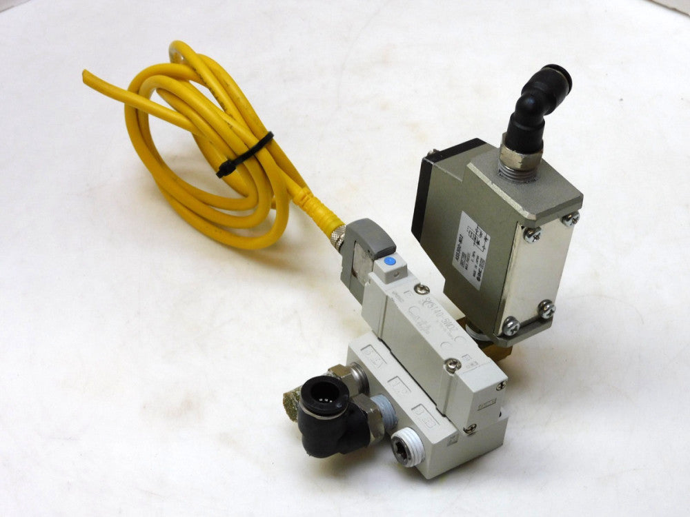 SMC SY5140-5WOZ Solenoid Valve W/ Speed Controller ASS300-N02 1/4" npt