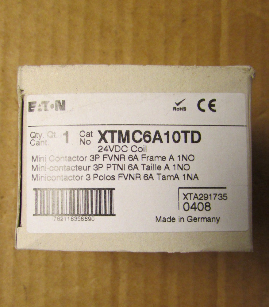 EATON CUTLER HAMMER Miniature Contactor 3 Pole 24 VDC XTMC6Z10TD