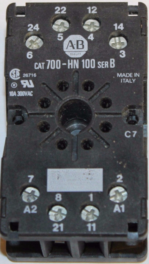 ALLEN BRADLEY Series B 8 Pin Relay Socket 700 HN100