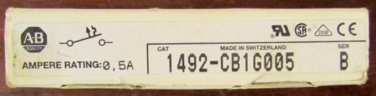ALLEN BRADLEY Circuit Breaker Single Pole .5 Amp 1492 CB1G005