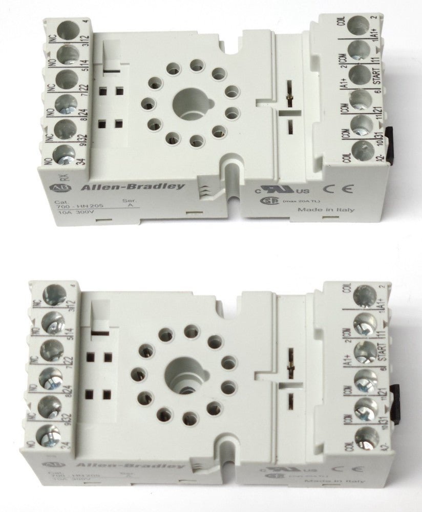 LOT OF 2 ALLEN BRADLEY 700-HN205 Relay Base Socket 10 AMP 300 Volt 11 PIN