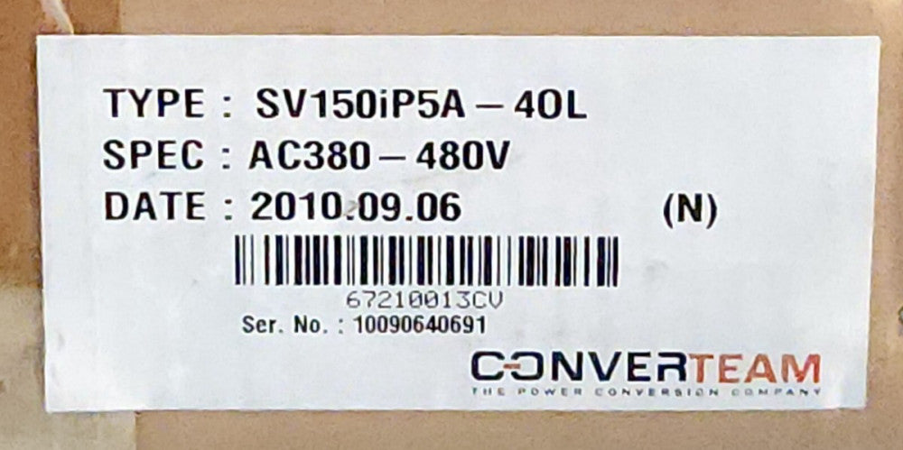CONVERTEAM SV150iP5A 40L 380-480 VAC DRIVE 15 KW 32 AMP 3 Phase 20 HP