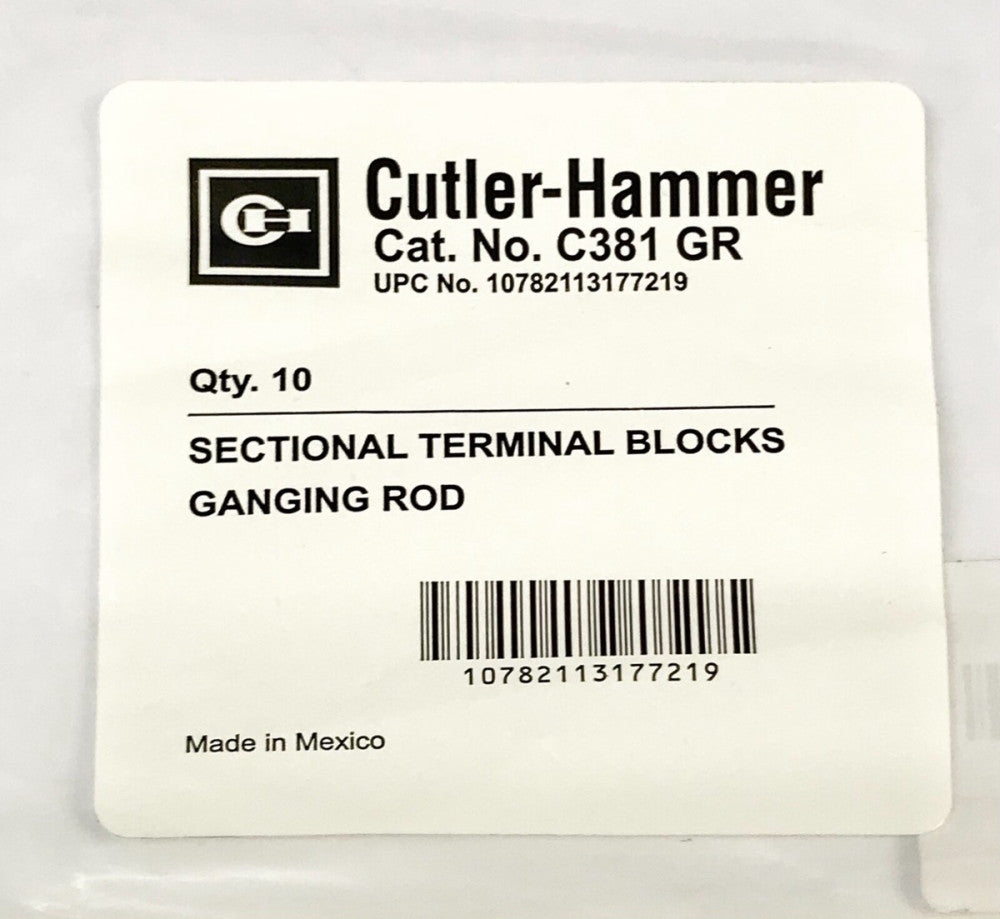 EATON CUTLER HAMMER C381 GR Sectional Terminal Blocks Ganging Rod 6" C381-GR