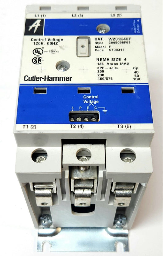 EATON CUTLER HAMMER W201K4CF Size 4 W201 Advantage Contactor