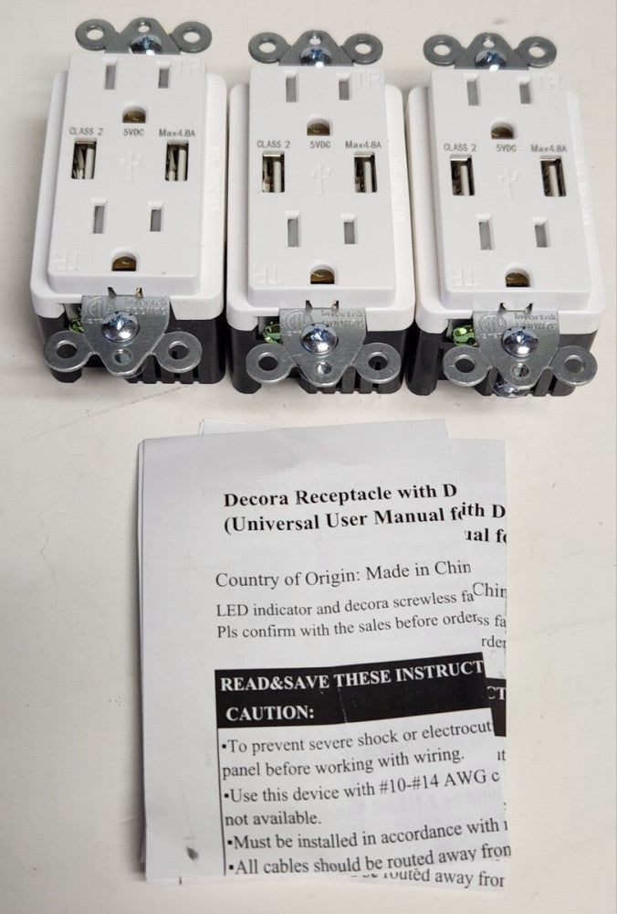 LOT OF 3 INTERTEK UTILITECH 500117C CLASS 2 5 VDC 4.8 AMP USB Tamper Proof