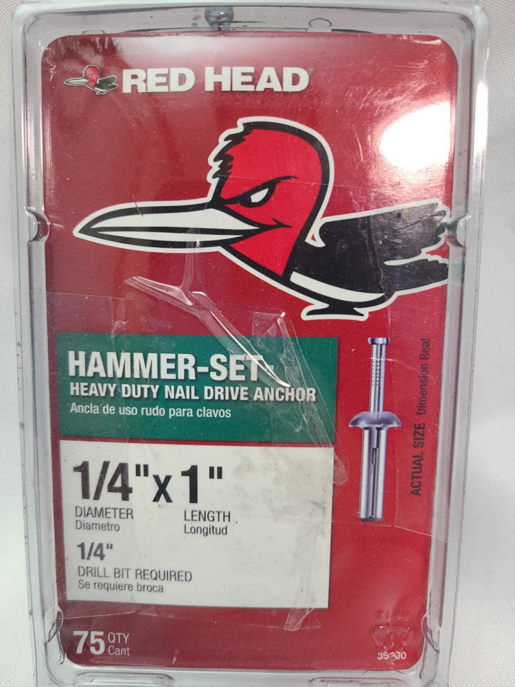 RED HEAD 1/4" x 1" Hammer-Set Nail Drive Concrete Anchors (75-Pack)