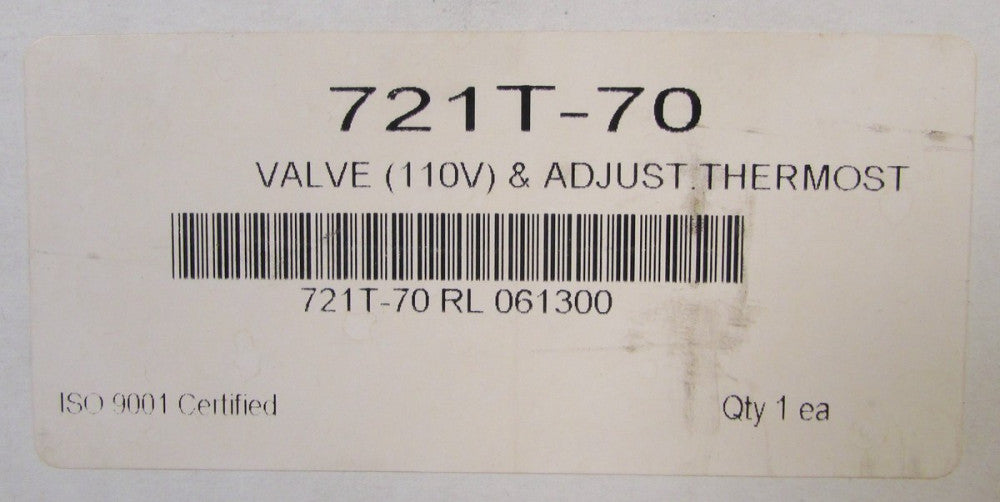 UNITED ELECTRIC CONTROLS 721T 70 Valve & Thermostat B541039040 w/ ASCO Solenoid