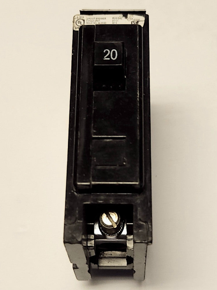 EATON CUTLER HAMMER GHQ1020 Single Pole 20 AMP Type GHQ Circuit Breaker