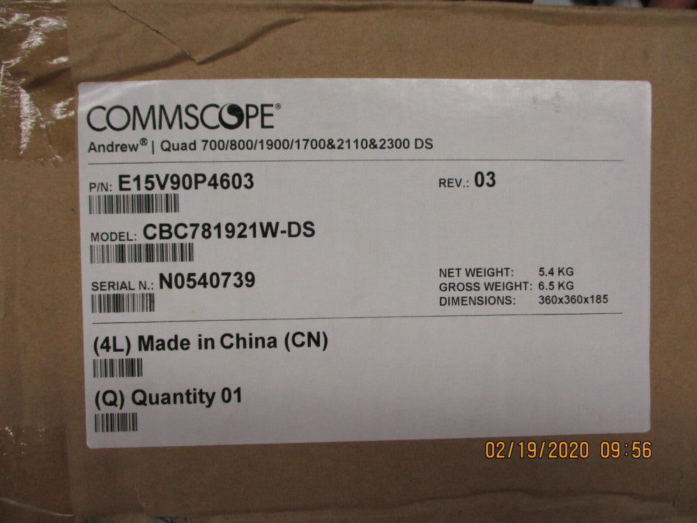 CommScope - CBC781921W-DS -  E15V90P4603 Quadruplexer w/auto DC switching w/DC